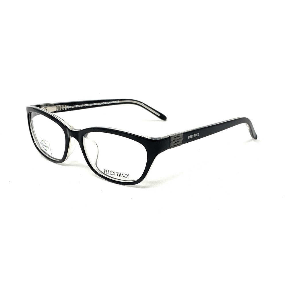 ELLEN TRACY Women's Eyeglasses Frames Isa Black Laminate 51mm